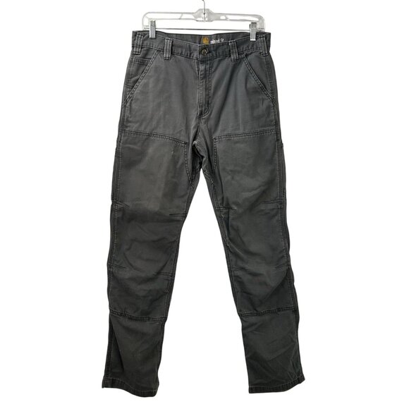 Carhartt Double Knee Men's Pants Relaxed Fit 31x34 Workwear 102802-029 Gray - Picture 9 of 16